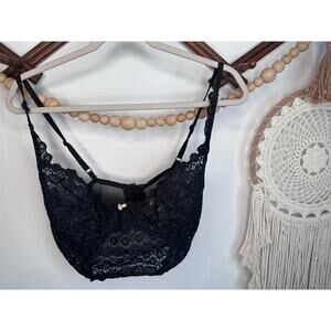 Vintage Victoria's Secret Black Lace Bra 40C